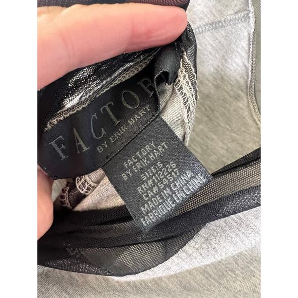 Factory by Erik Hart Gray Mixed Media Body Con Dress Sz S - Picture 2 of 3